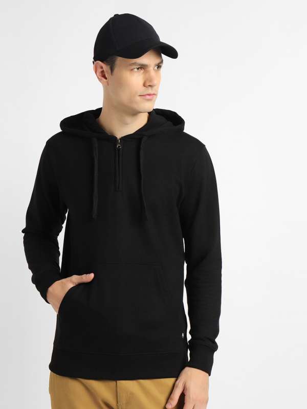 Black Men Winter Wear Sweatshirts Hooded - Buy Black Men Winter Wear Sweatshirts  Hooded online in India