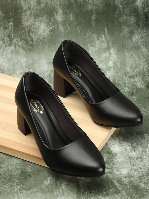 Black Ankle Strap Heel for Women and Girls-iangel.vn
