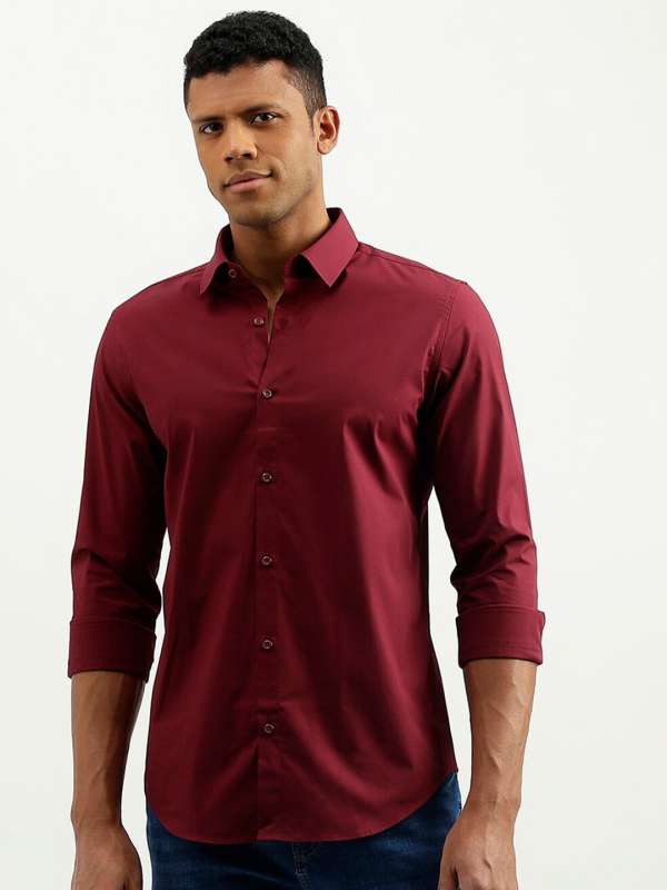 Maroon shirt for men hot sale