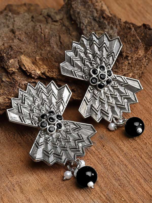 Black Metal Earrings Buy Black Metal Earrings online in India