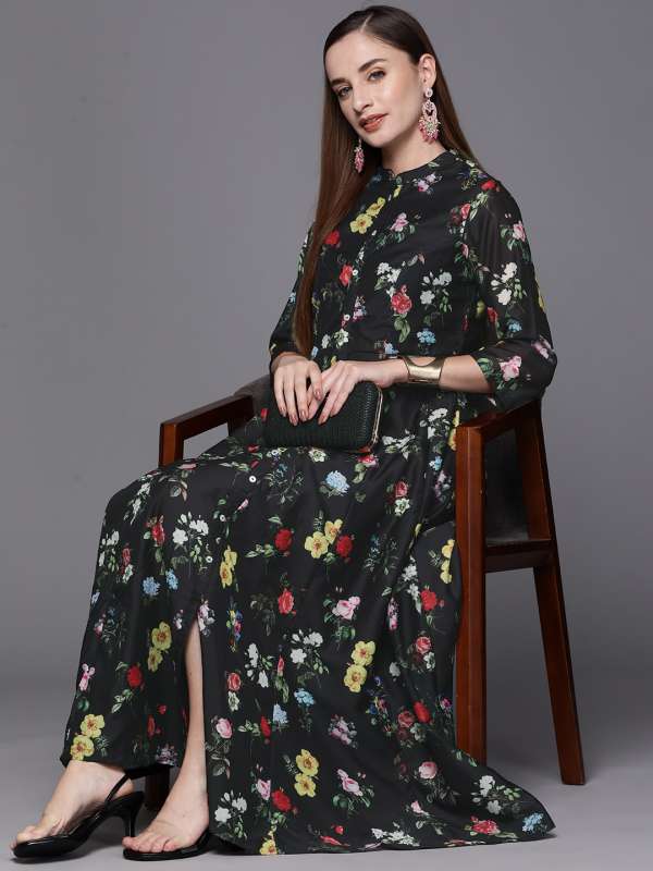 Biba Black Printed Dress Buy Biba Black Printed Dress online in India