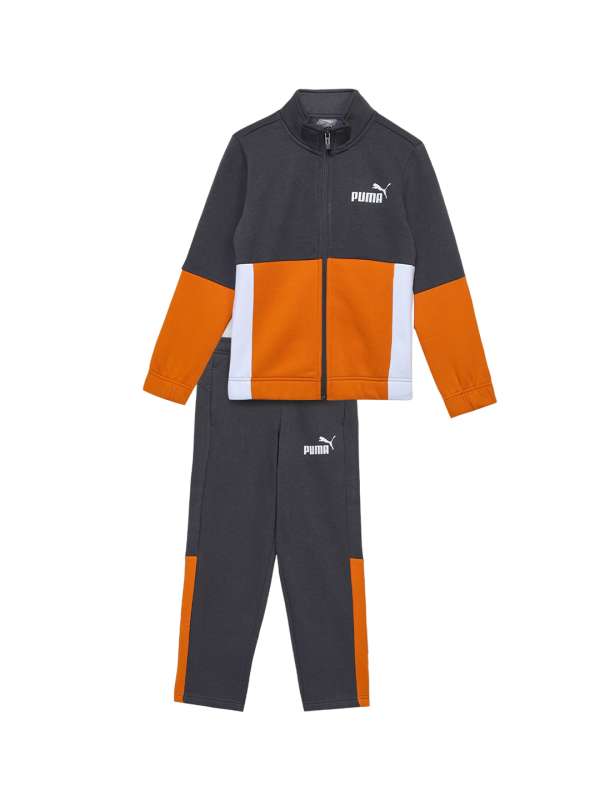 Boys black puma tracksuit sales