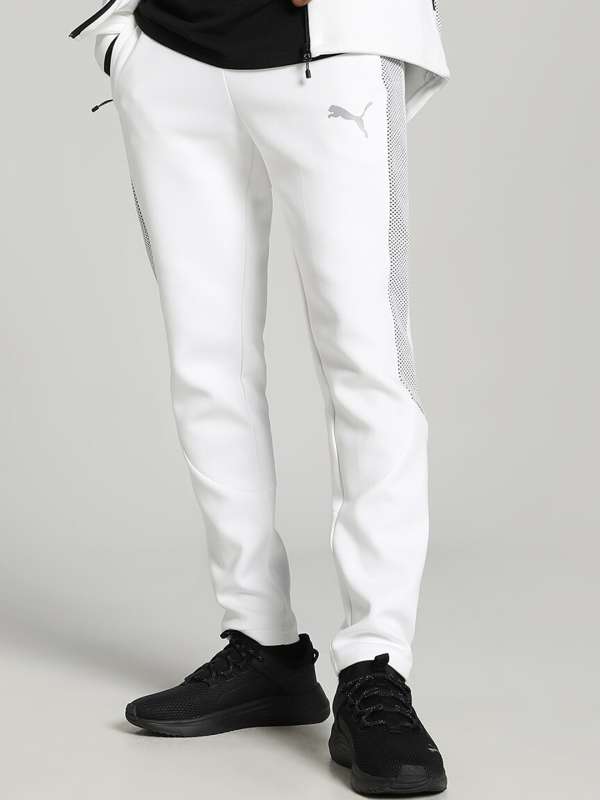 Puma white joggers best sale