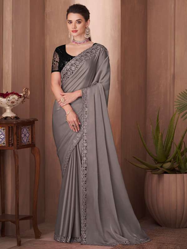 Grey Partywear Sarees Buy Grey Partywear Sarees online in India