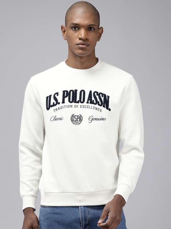 Us Polo Assn Men White Sweatshirts Buy Us Polo Assn Men White Sweatshirts online in India