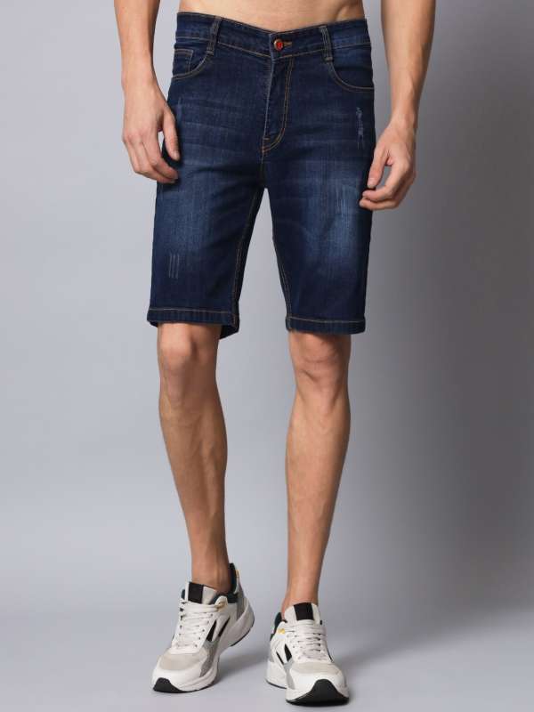 Mens dark blue clearance jean shorts
