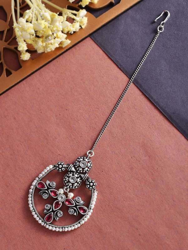 Voylla Silver Brass Maang Tikka 7250322.htm Buy Voylla Silver