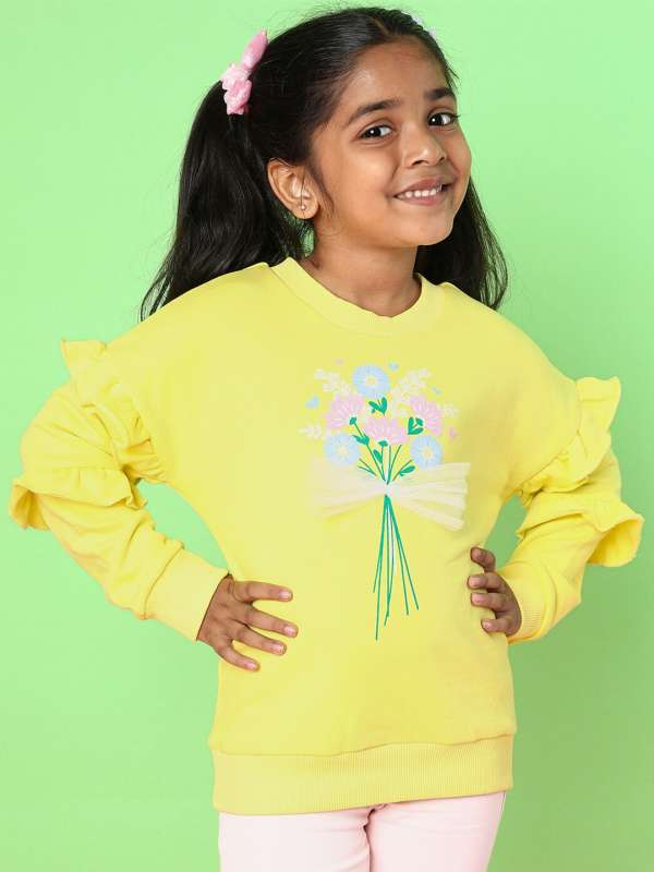 Girls yellow sweatshirt shop