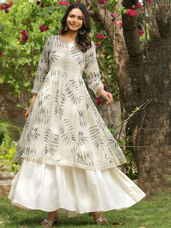 Myntra white anarkali hotsell