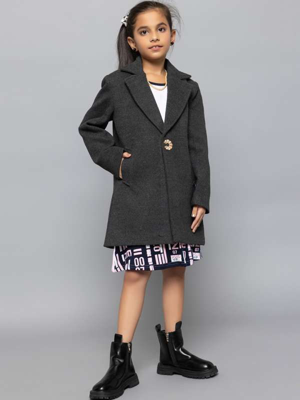 Black overcoat deals for girls