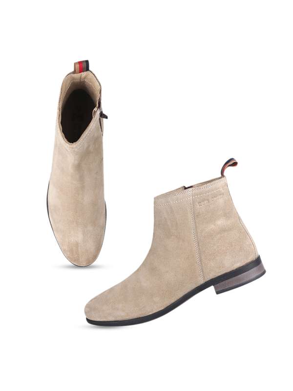 White suede boots mens on sale