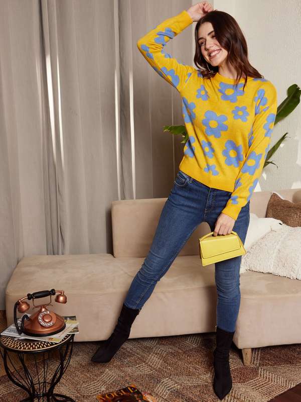 Ladies yellow sweater top