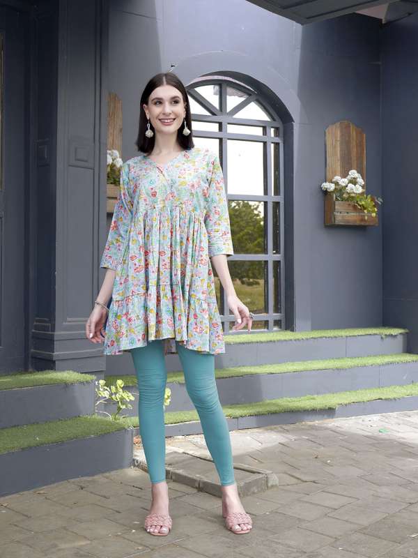 Anouk Women Blue Floral Printed A Line Kurtis Buy Anouk Women Blue Floral Printed A Line Kurtis online in India