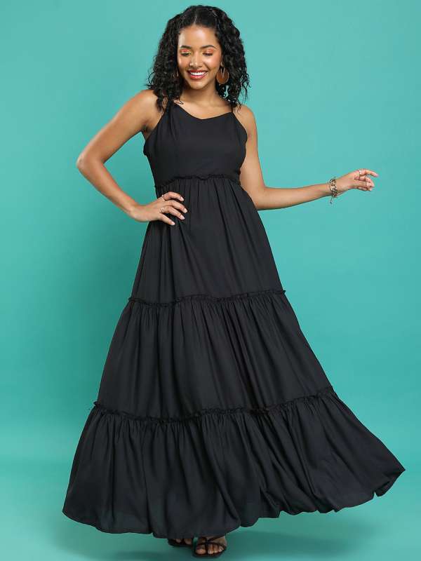 Tokyo talkies black maxi dress hot sale