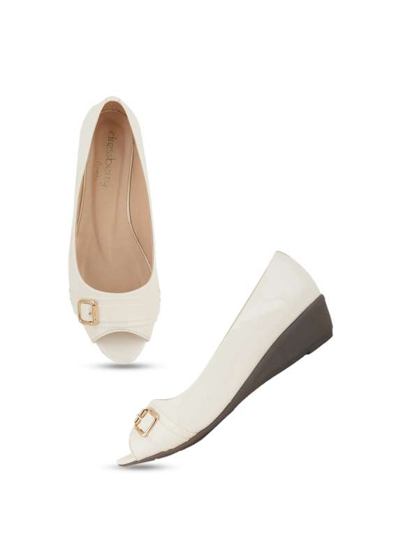 White peep toe wedges on sale