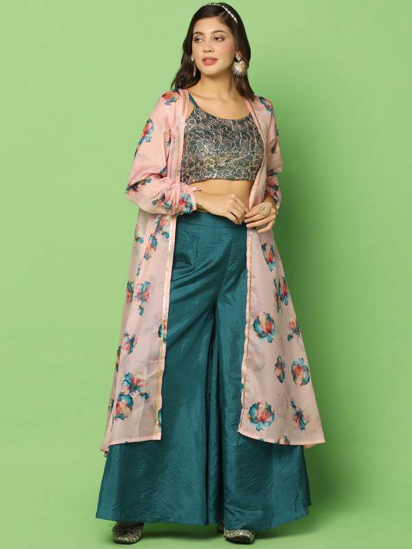 Crop top and palazzo set ethnic discount