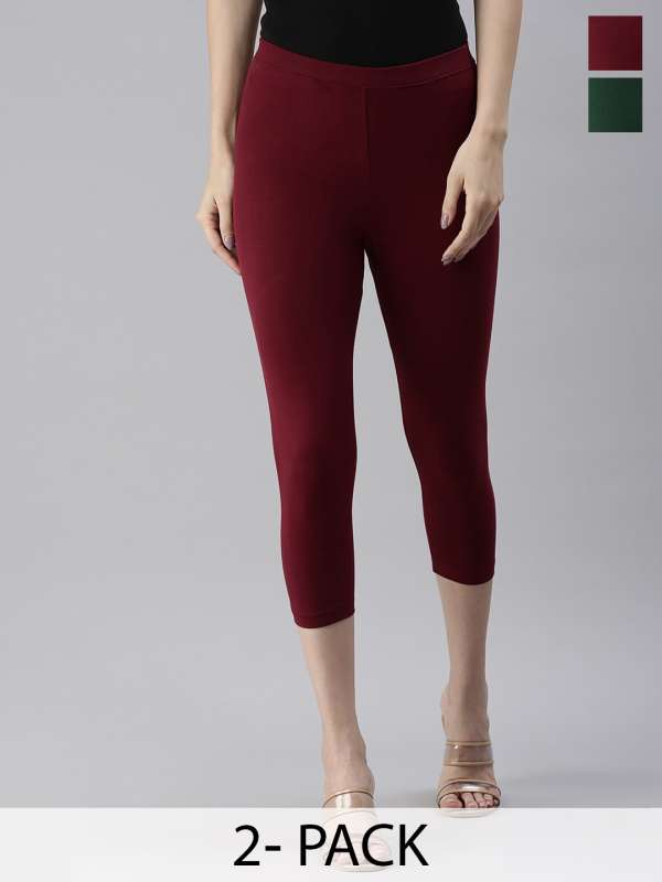 Pack Of Three Fourth Leggings Buy Pack Of Three Fourth Leggings online in India