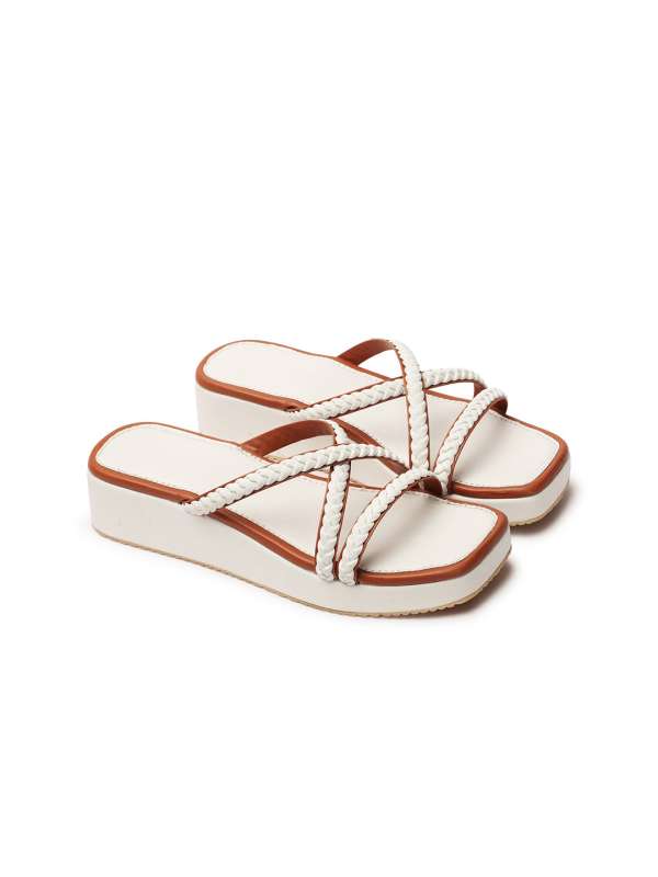 White braided hotsell flip flops