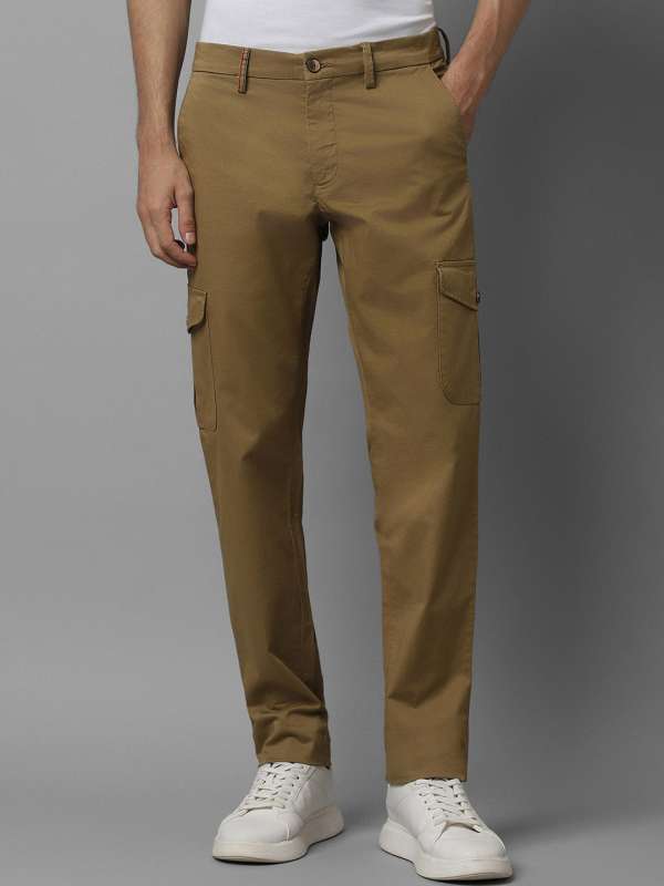 Louis Philippe Sport Men's Slim Fit Casual Trousers (LYTF1S01463_Khaki_32)  : : Clothing & Accessories