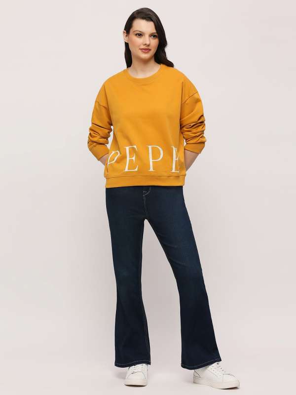 Yellow sweatshirt for ladies discount