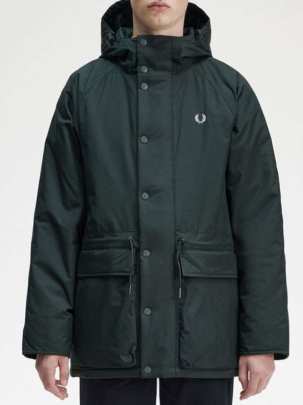 Padded hooded outlet jacket fred perry