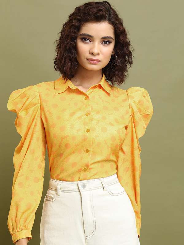 Buy Tokyo Talkies Yellow/Blue Long Shirt With Inner for Women Online at  Rs.599 - Ketch