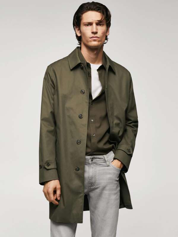 Longline trench coat mens cheap
