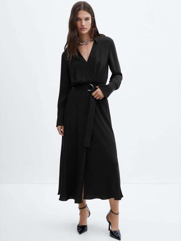 Mango black discount maxi dress