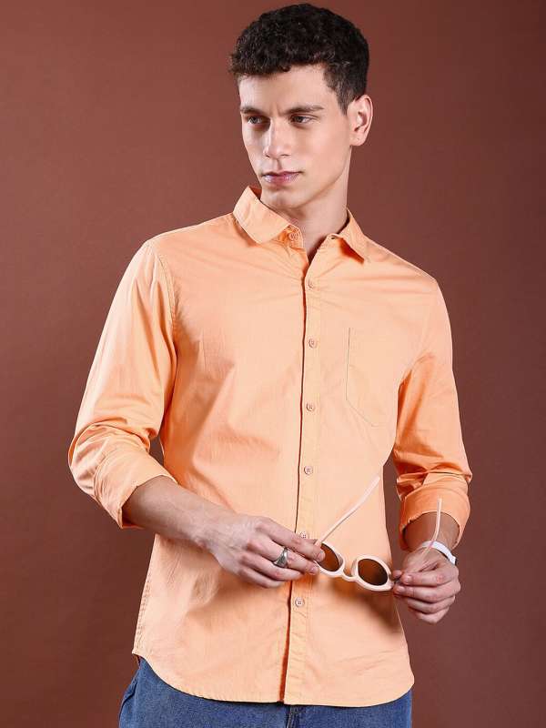 Men Peach Shirt Buy Men Peach Shirt online in India