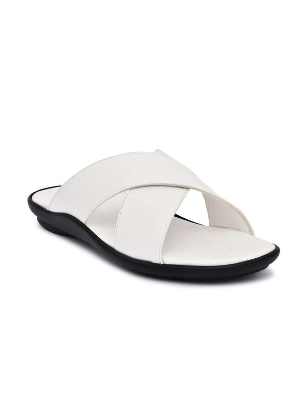 Mens white leather flip deals flops
