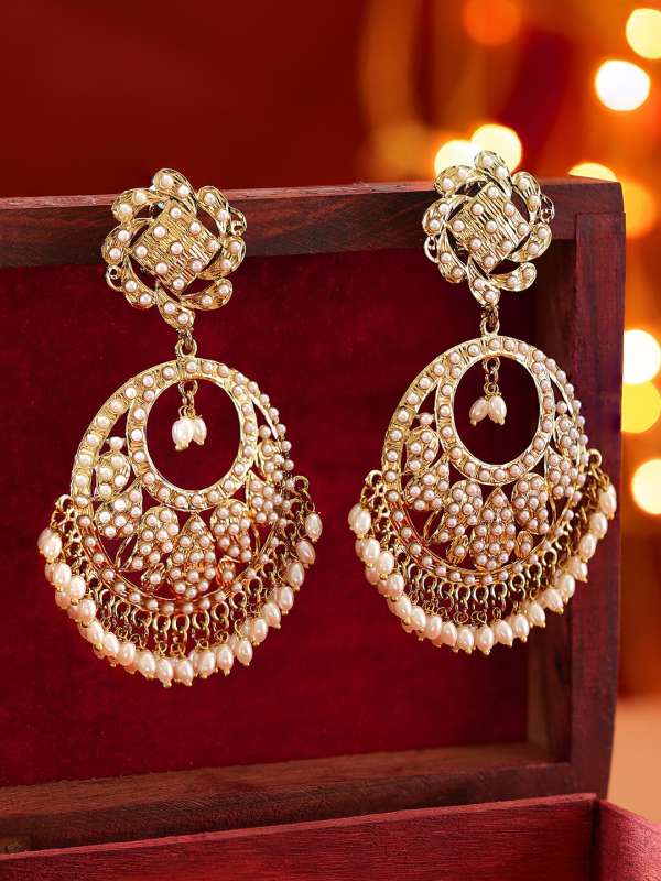 Pearl Earrings Buy Pearl Earrings Online in India Myntra