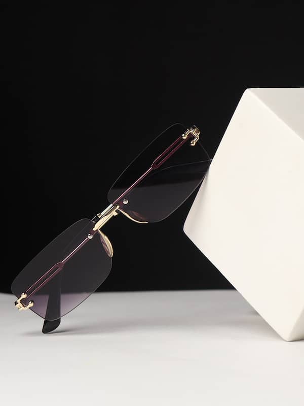 Polarized Rectangular Rimless Sunglasses for Mens