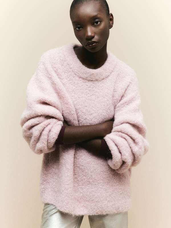 Oversized crew neck top jumper