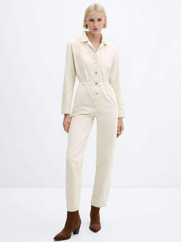 Off white denim jumpsuit top