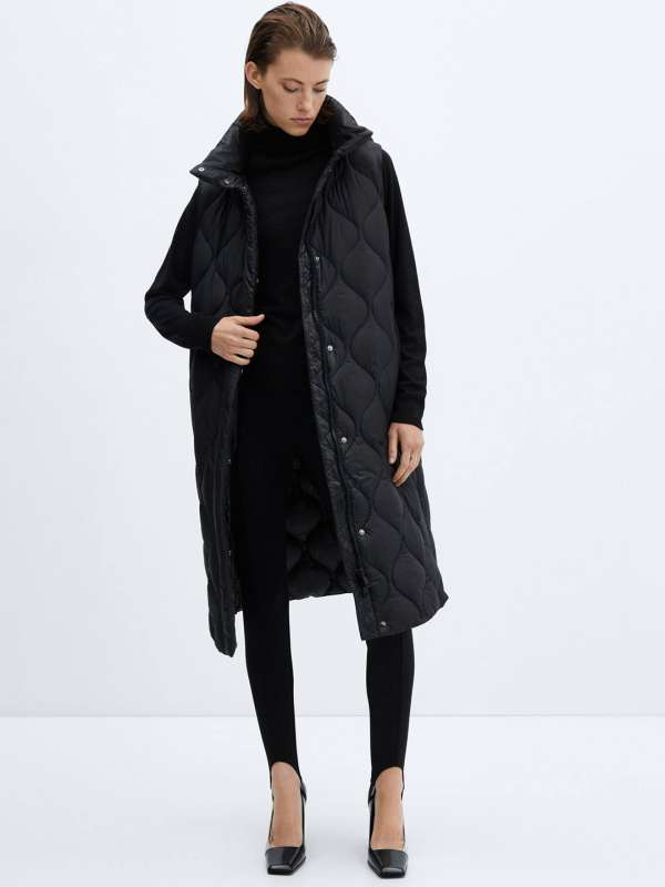 Mango Black Quilted Jacket Buy Mango Black Quilted Jacket online