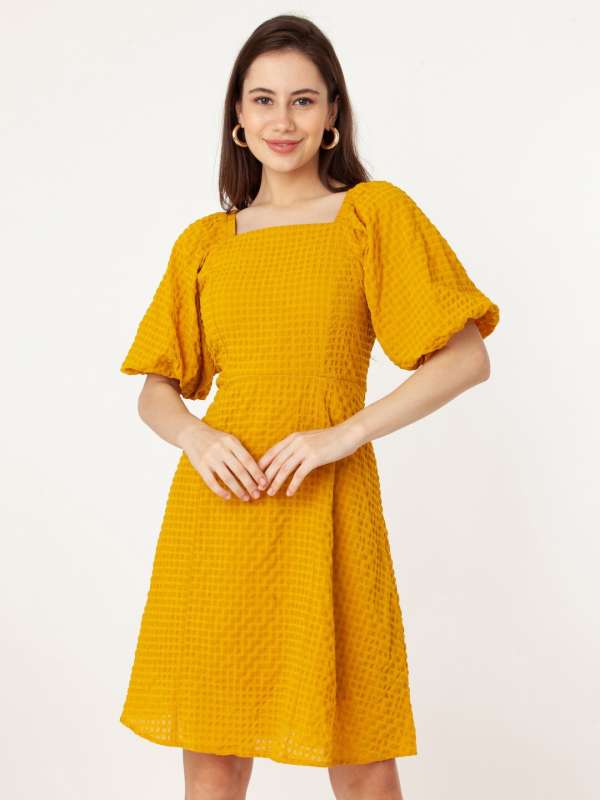 Zink London Yellow Dresses Buy Zink London Yellow Dresses online in India