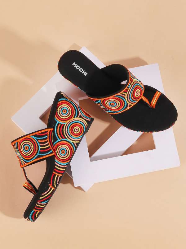 Mochi Black Wedge Sandal Buy Mochi Black Wedge Sandal online in