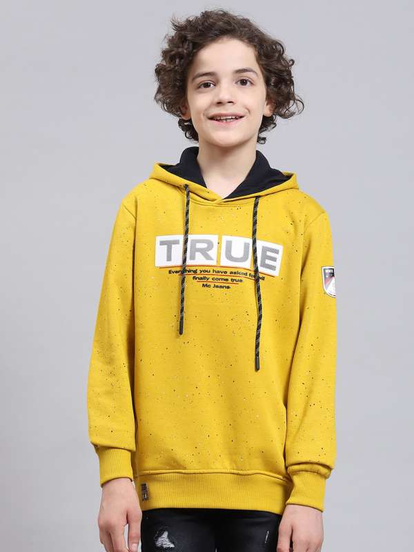 Yellow hoodie for boys outlet