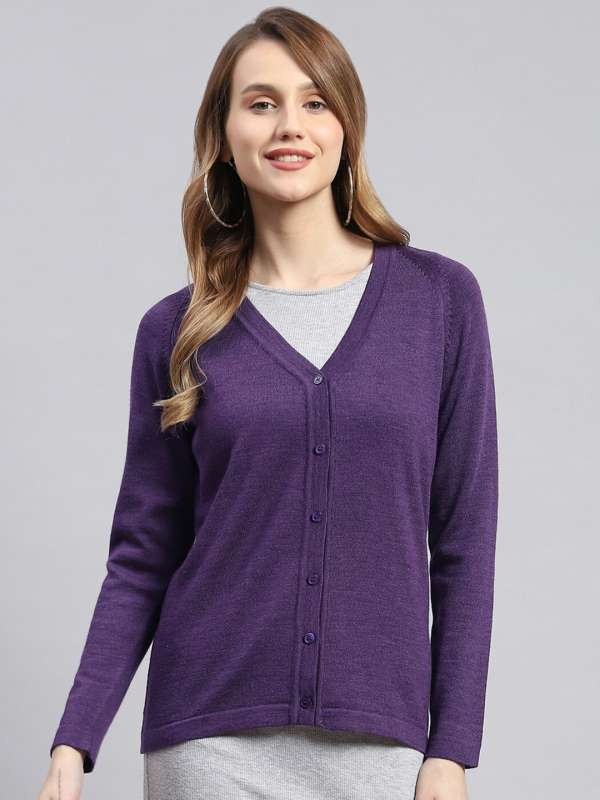 Purple Solid V Neck Sweater 7247260.htm Buy Purple Solid V Neck