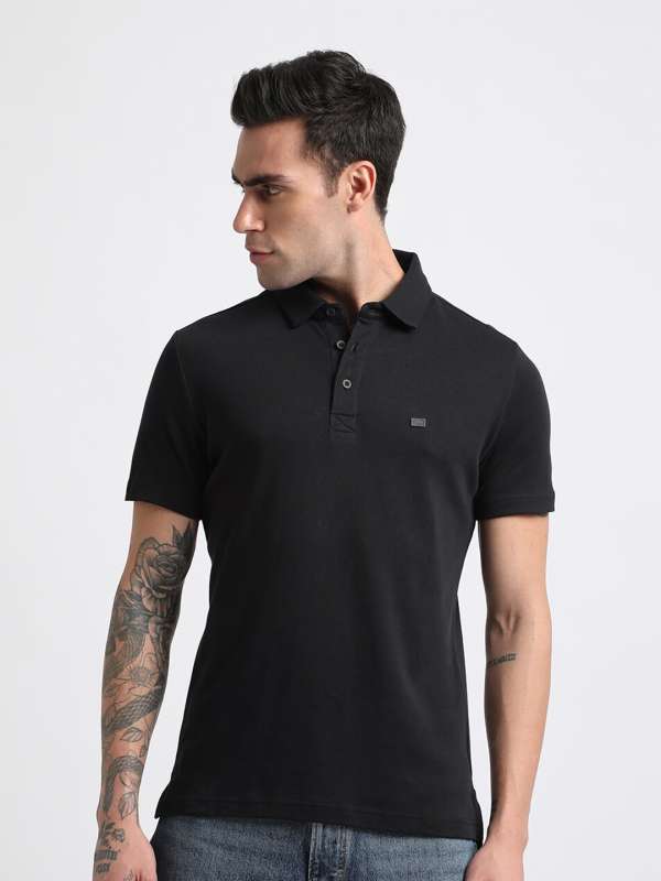 Black online polo tee