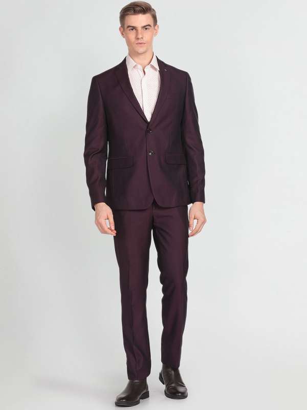 Maroon sales coat suit