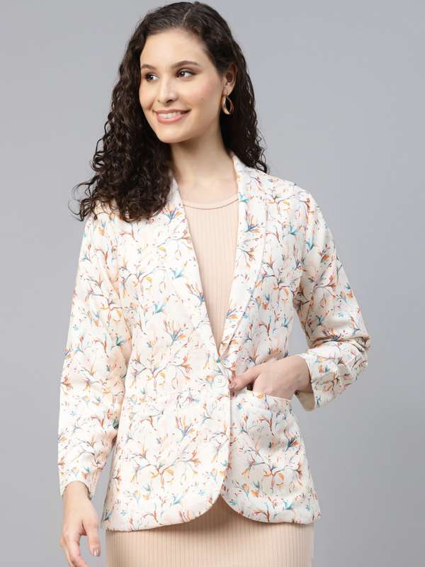 Printed White Blazers Buy Printed White Blazers online in India
