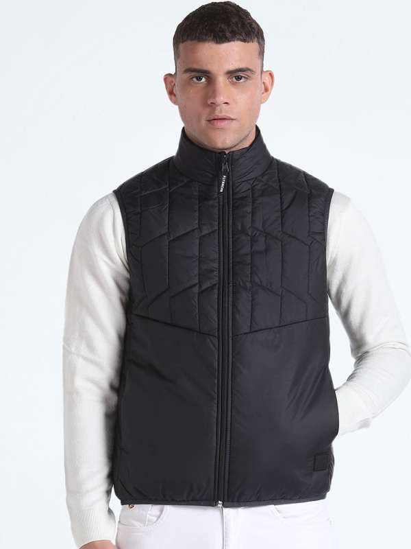 Flying machine sleeveless jackets clearance