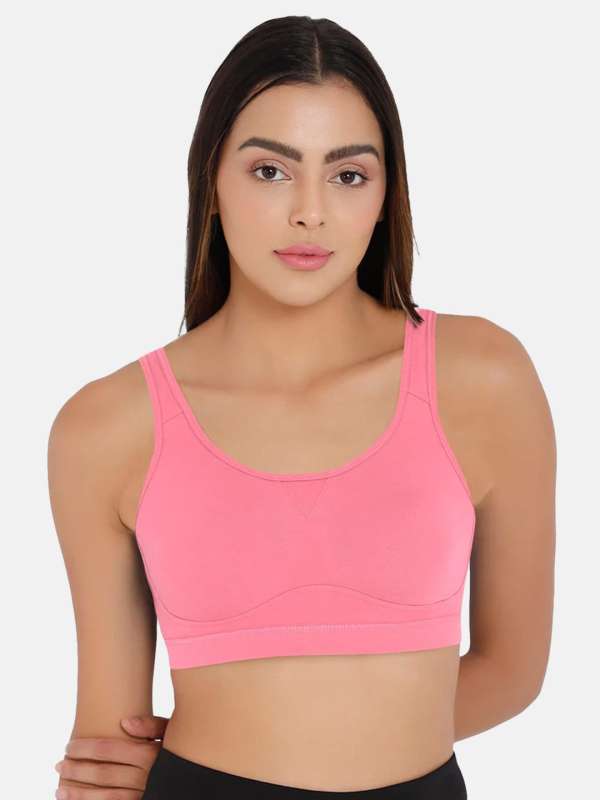 DressBerry Fuchsia Solid Non-Wired Non Padded Sports Bra
