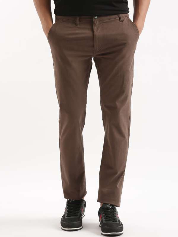 Wrogn Khaki Solid Slim Fit Chinos Trouser Buy Wrogn Khaki Solid Slim Fit Chinos Trouser online in India