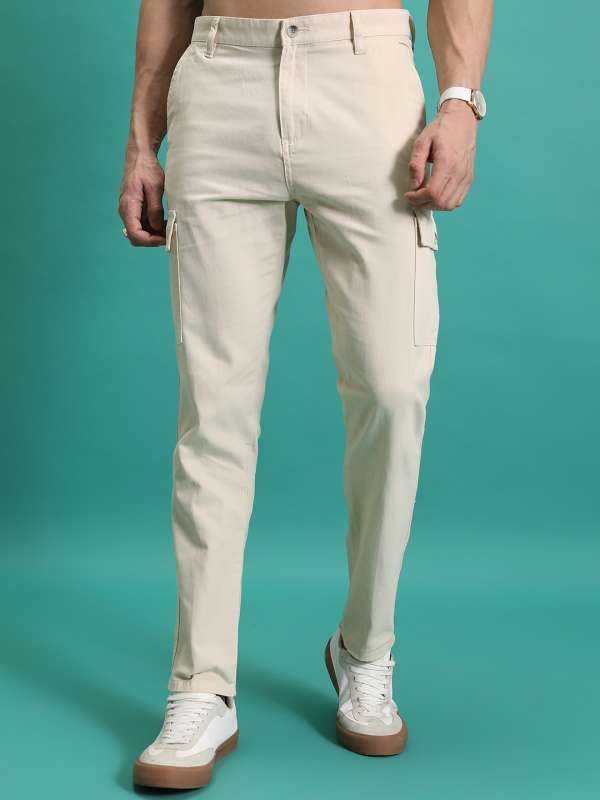 Buy Men's Beige Cargo Trousers Online at Bewakoof