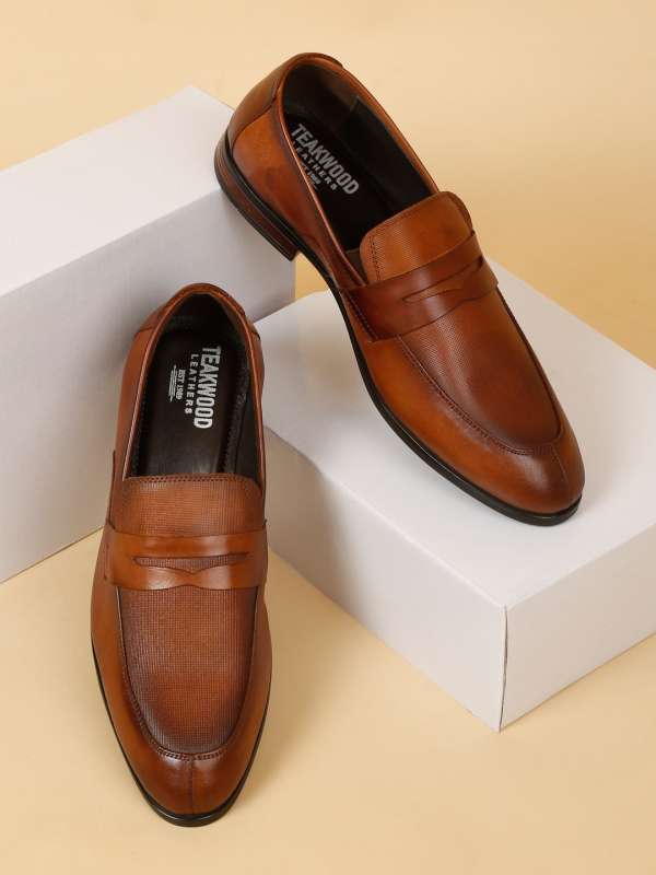 Teakwood Leathers Tan Slip Formal Shoes Buy Teakwood Leathers Tan Slip Formal Shoes online in India