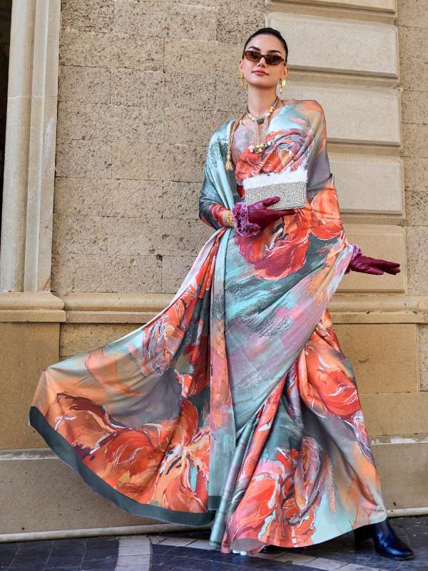 Satin Sarees Printed Buy Satin Sarees Printed online in India