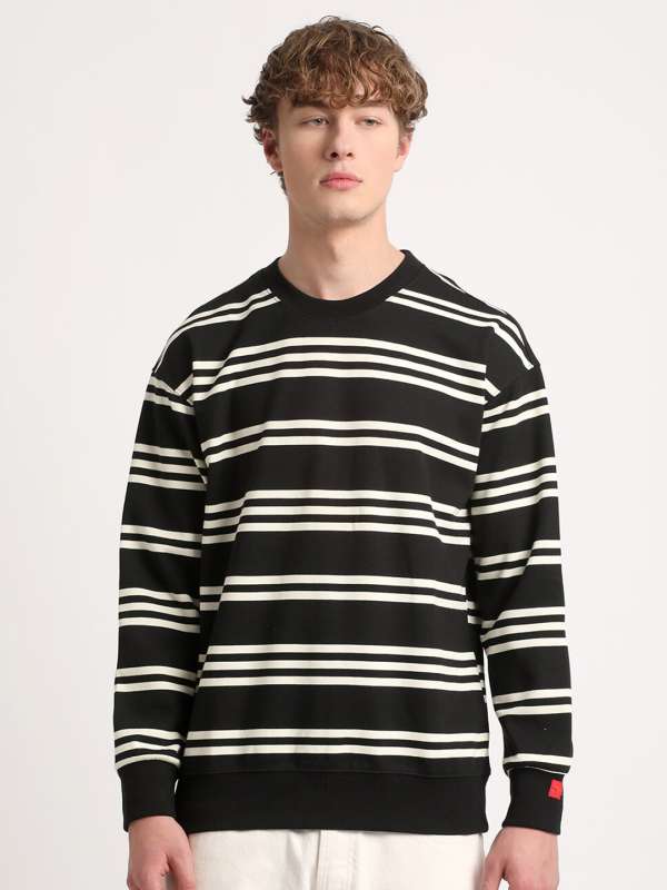 Black White Striped Sweatshirts Buy Black White Striped Sweatshirts online in India