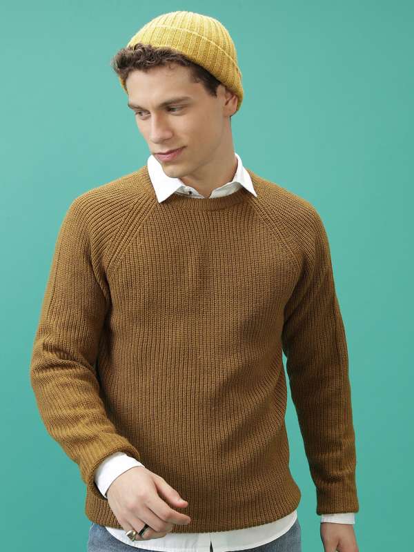 Khaki Men Sweaters Buy Khaki Men Sweaters online in India